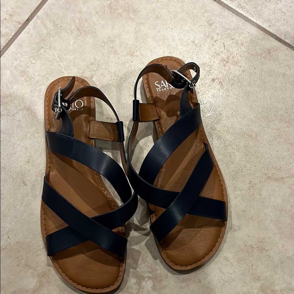Franco Sarto Navy Blue Strappy Sandals